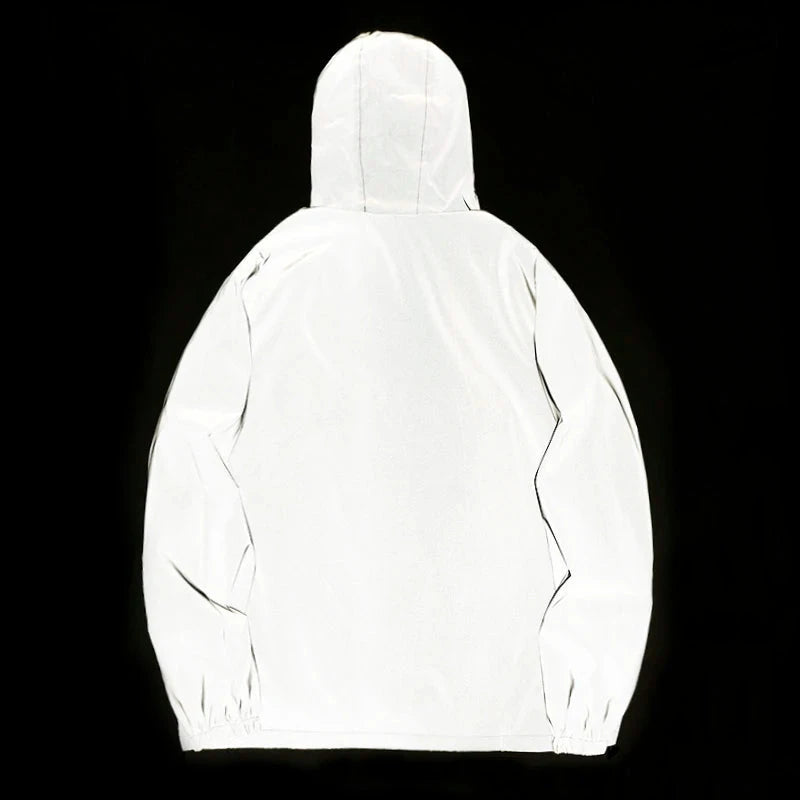 NEW SIZE Night Reflective Jackets Double Fabric Windbreaker GlowCart