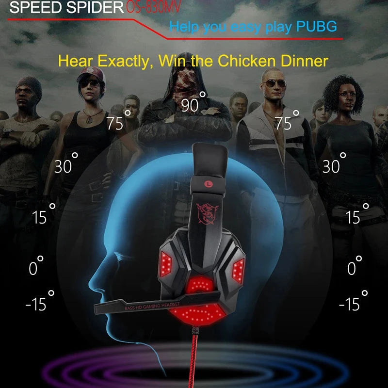 Professional Led Light Wired Gaming Headphones With GlowCart