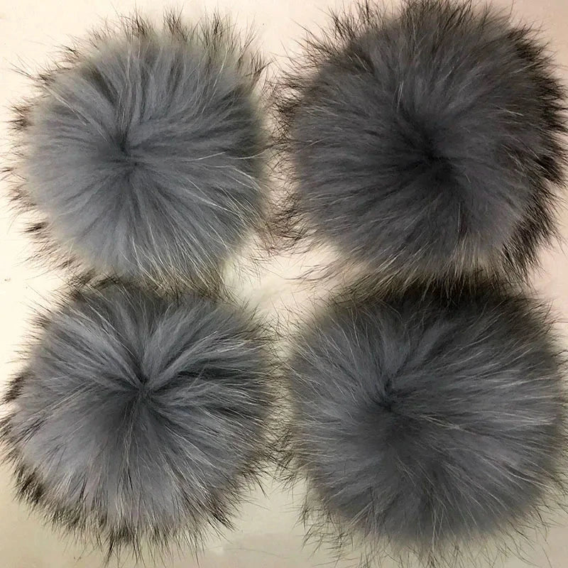5pcs/ Lot DIY Big 15cm Pompon Raccoon Fox Fur Pom Poms Fur GlowCart