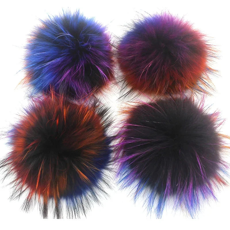 5pcs/ Lot DIY Big 15cm Pompon Raccoon Fox Fur Pom Poms Fur GlowCart