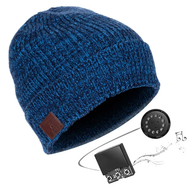 Wireless Bluetooth Headphones Beanies Cap Earphone With Mic Winter Warm Music Caps Fashion Mixed Color Knitted Hedging Hat GlowCart