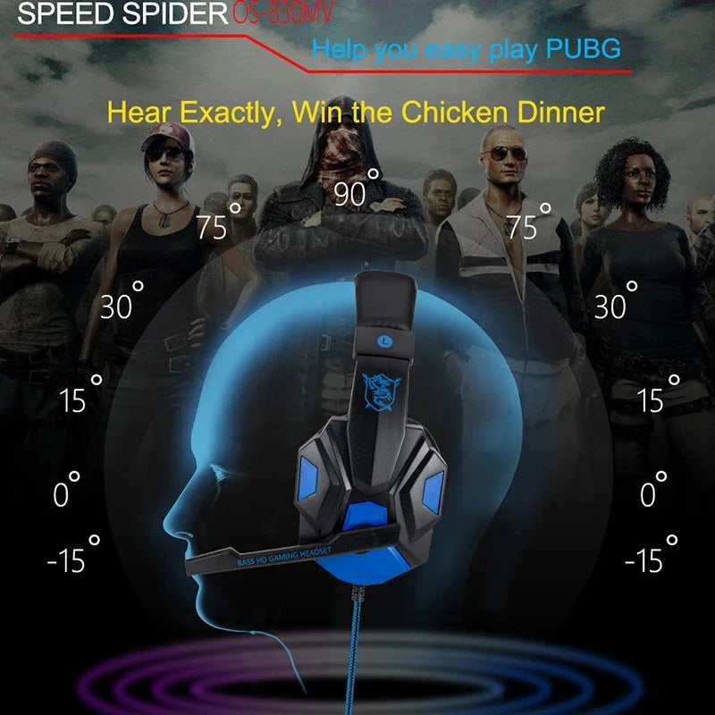 Professional Led Light Wired Gaming Headphones With GlowCart