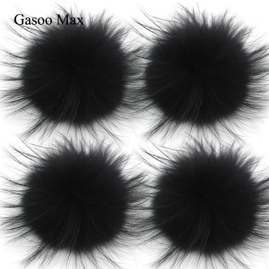 5pcs/ Lot DIY 14-15cm Large Red Black White Raccoon Fur GlowCart