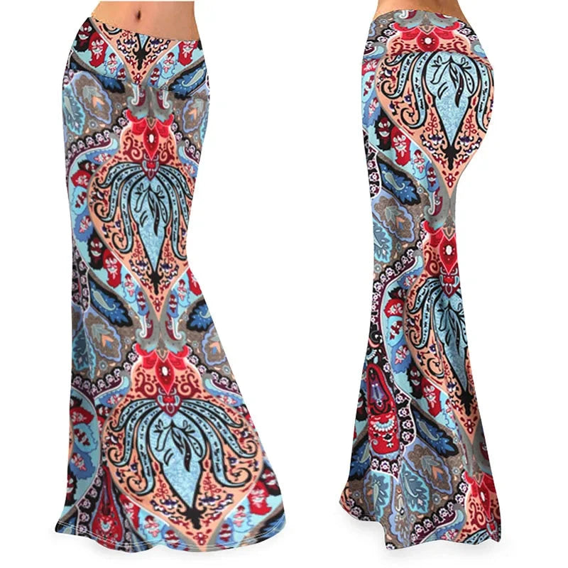 Fashion Pinted Long Skirts Womens Maxi Skirt Summer Sexy Fashion Female Floral High Waist Pencil Skirts Women Mujer Faldas GlowCart