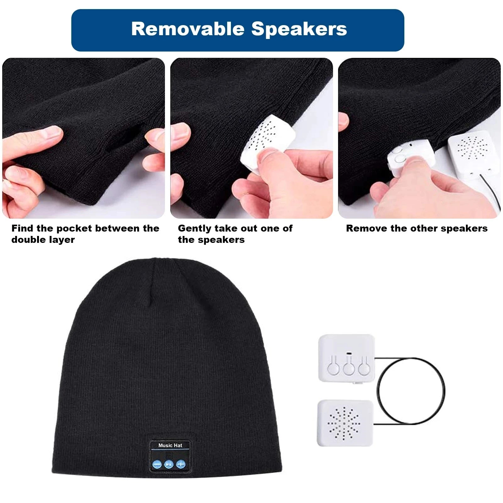 Bluetooth Headphone Wireless Smart Cap Headset Warm Beanie Speaker Hunting Camping Running Music Earphone Hat Rechargeable GlowCart