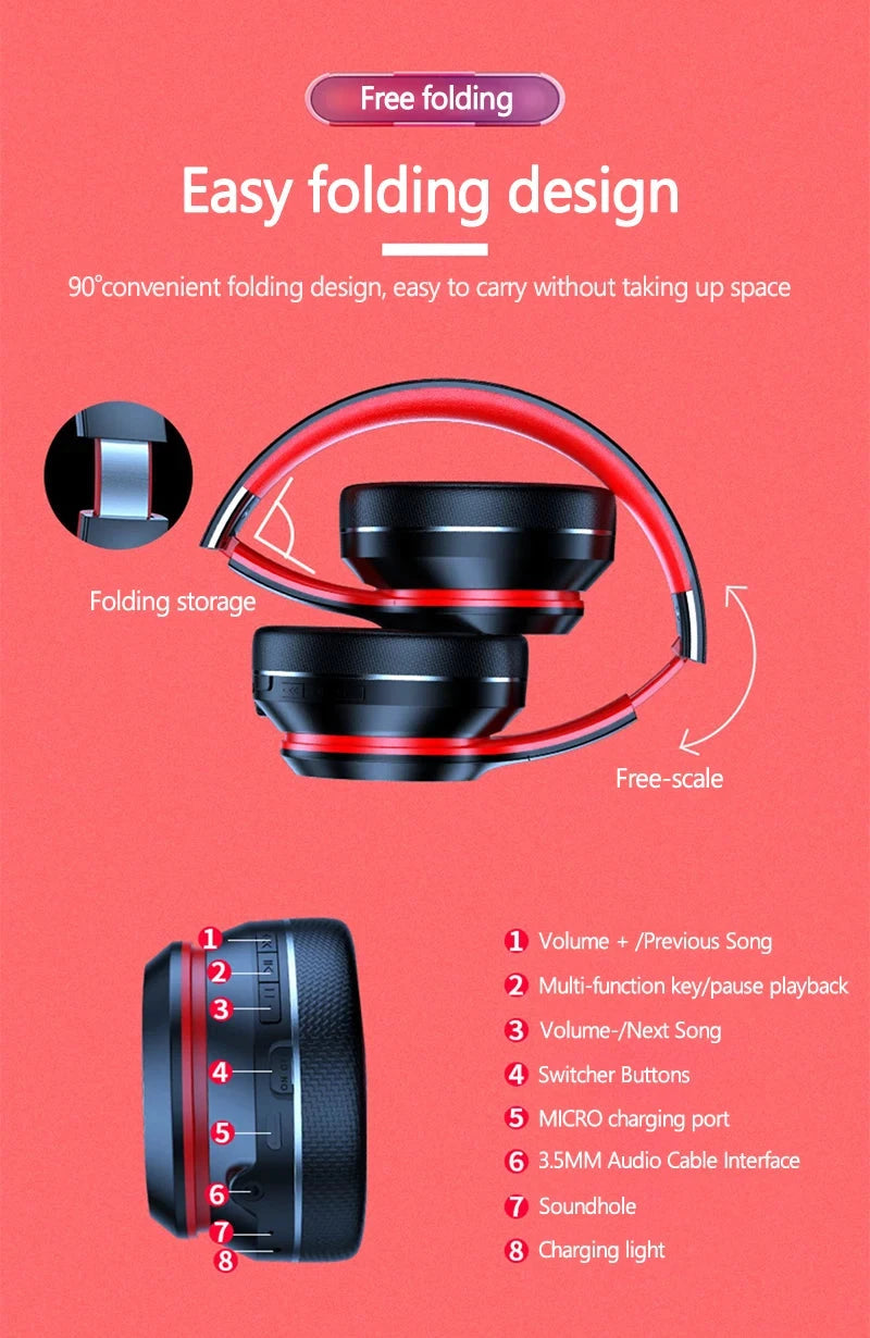 Lenovo HD200 Bluetooth Earphones Over-ear Foldable Computer GlowCart