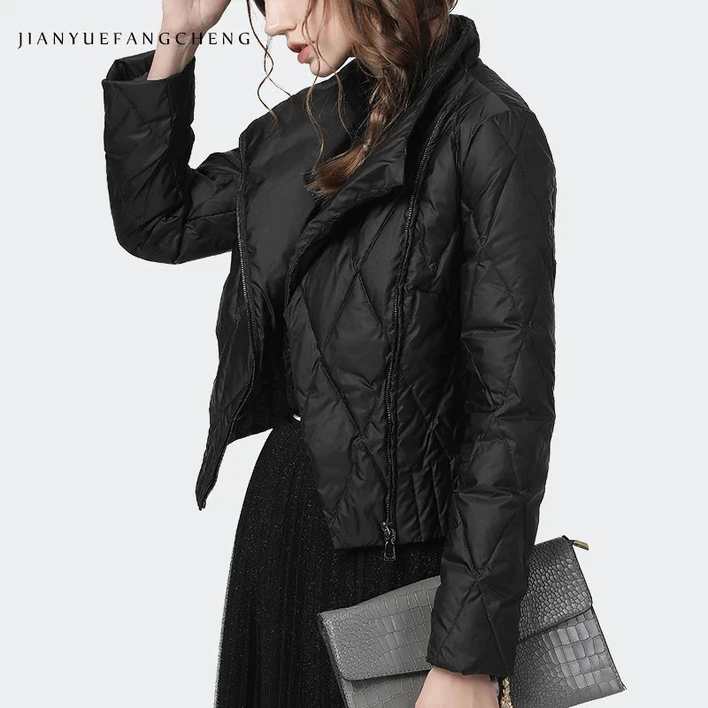 Fashion Suit Collar Women Down Jackets 2020 Winter New Black GlowCart