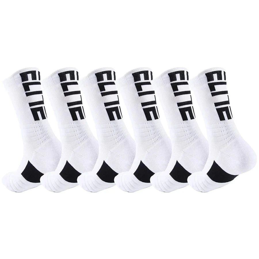 6Pairs Sports Socks for Football Basketball Baseball Rugby Soccer Cycling Running Hiking Tennis Skateboard GlowCart
