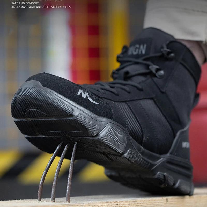 Steel Toe Safety Shoes Men Women, Anti-Puncture Anti-Smash Non Slip Industrial Work Boots, Lightweight Protection Tactical Boots GlowCart