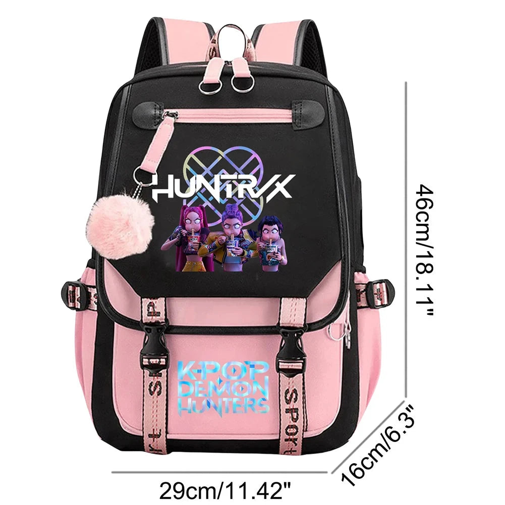 School Backpack for Students KPop Demon Huntes Daily Bagpack 2025 Hot Movie Print Backpacks for Girl Boy Laptop Usb Port Bag GlowCart