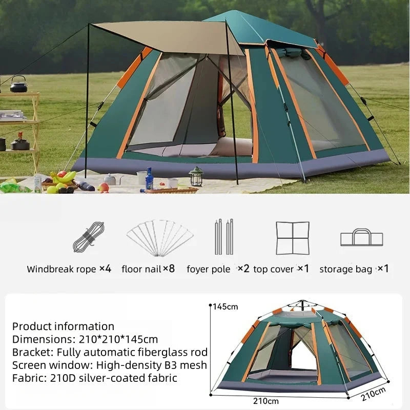 Outdoor Portable Camping Tent Fully Automatic Tent Sunshade GlowCart