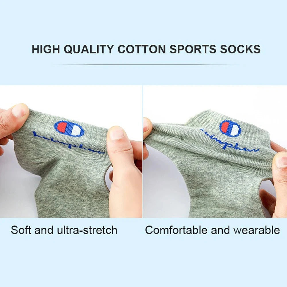 5/10/20 Pairs Men Ankle Socks Cotton Brand Classic Fashion Black White Socks Breathable Mesh Athletic Sports Socks for Summer GlowCart