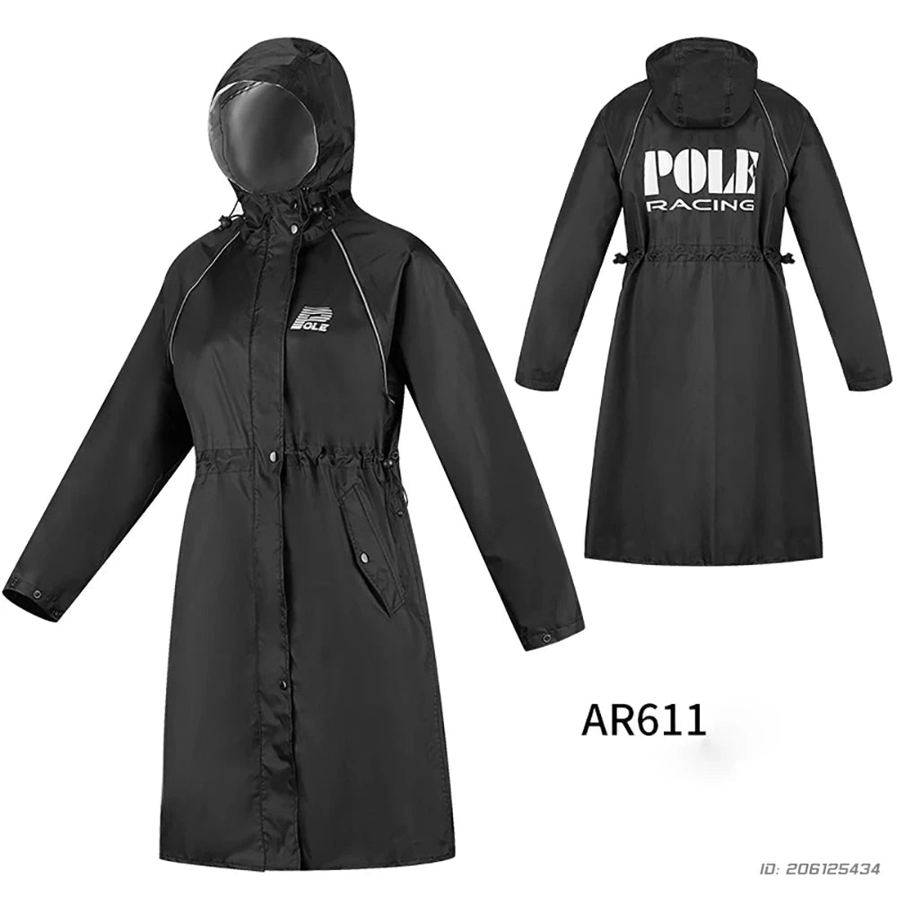 Women Men Waterproof Long Raincoat Motorcycle Riding GlowCart