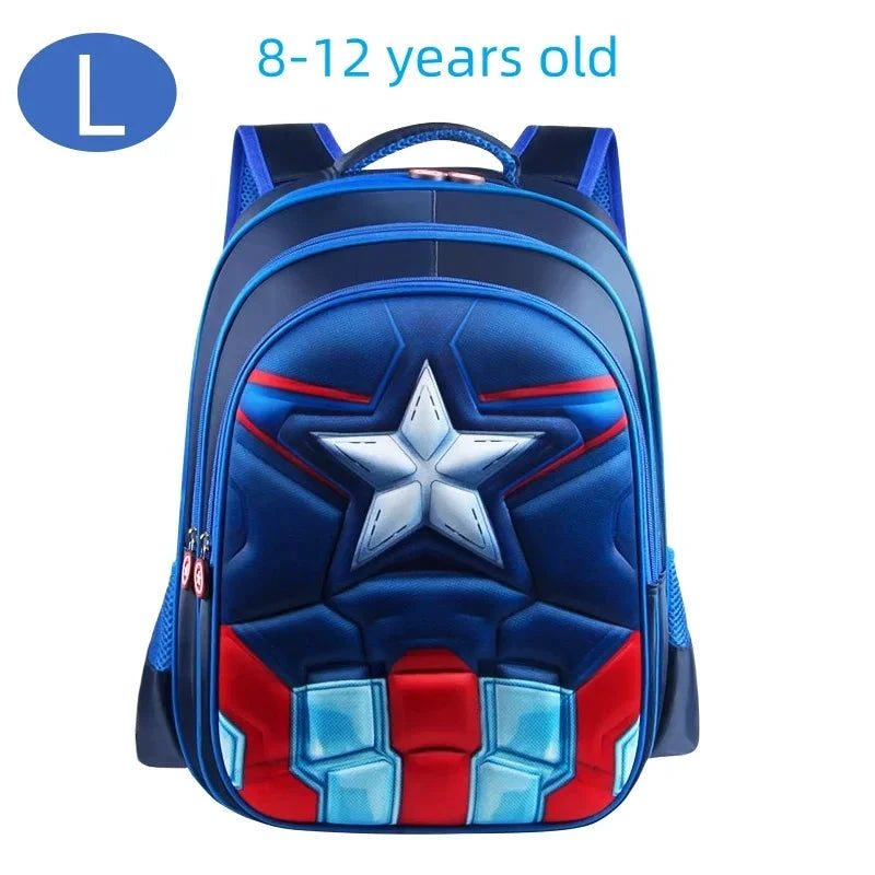 Primary school student cartoon schoolbag boy backpack kindergarten 3D three-dimensional hard shell Captain America backpack GlowCart