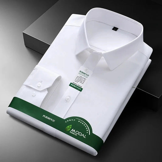 New Quality Anti-Wrinkle Men Shirt Long Sleeves Dress Shirts GlowCart
