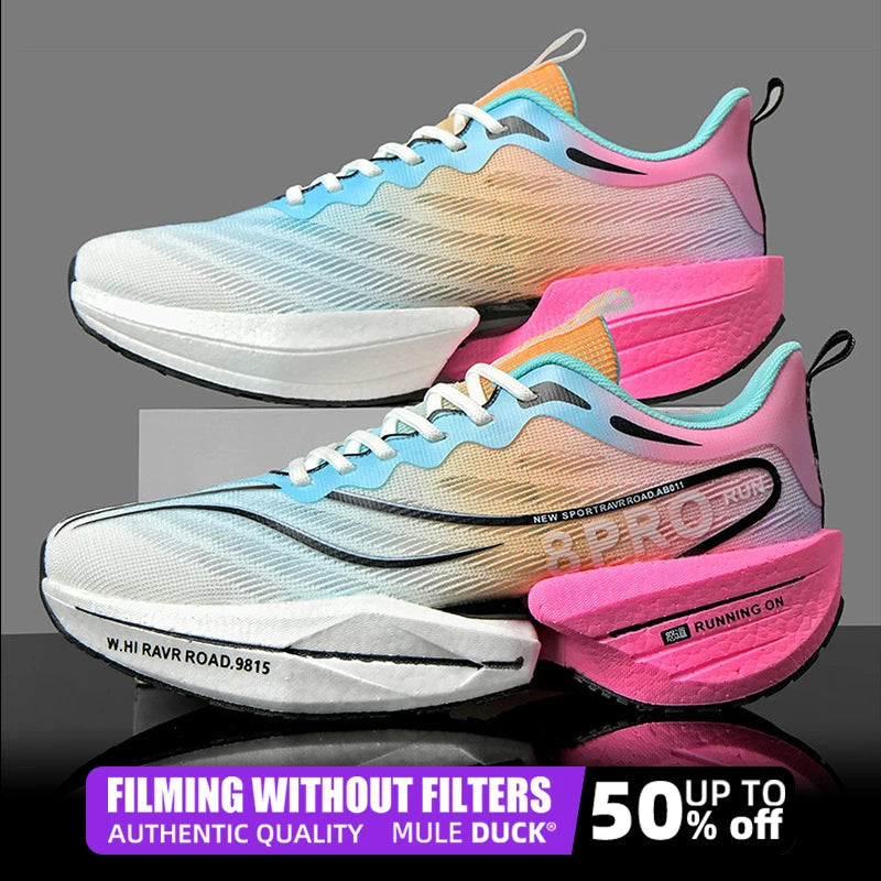 Speciality Carbon Plate Sports Running Shoes Marathon Air Cushion Men Breathable Lightweight Women Comfortable Nonskid Sneakers GlowCart