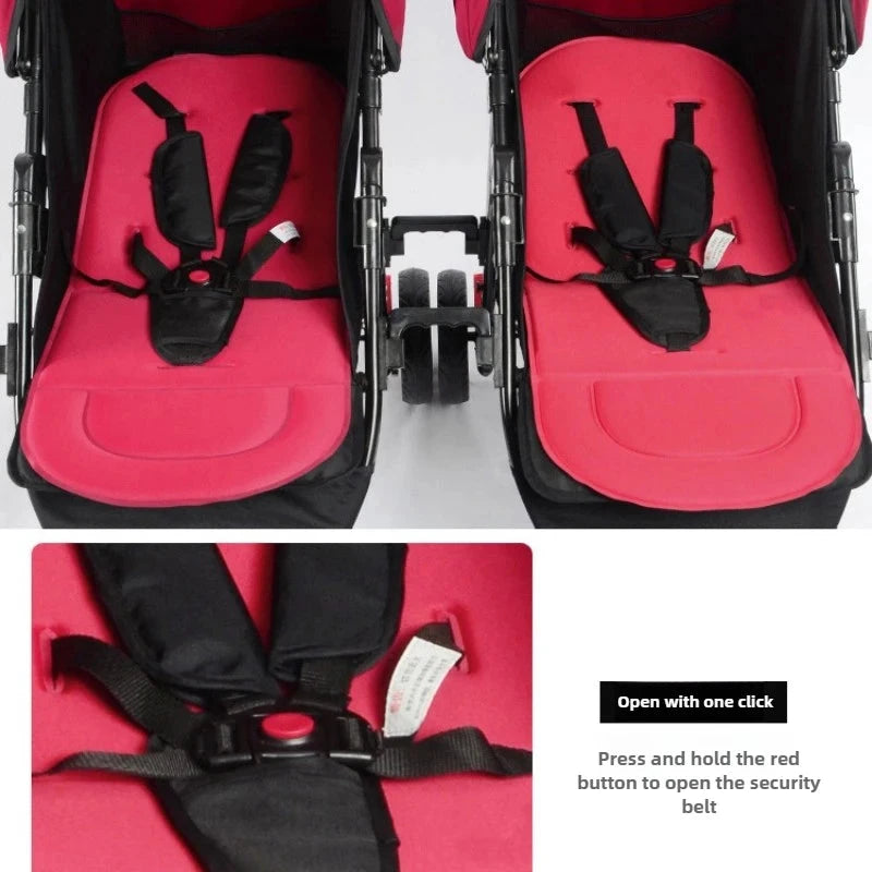 2025 Twin Baby Stroller Separable and Combinable, Foldable Stroller Enlarged and Widened, High-view Baby Stroller GlowCart
