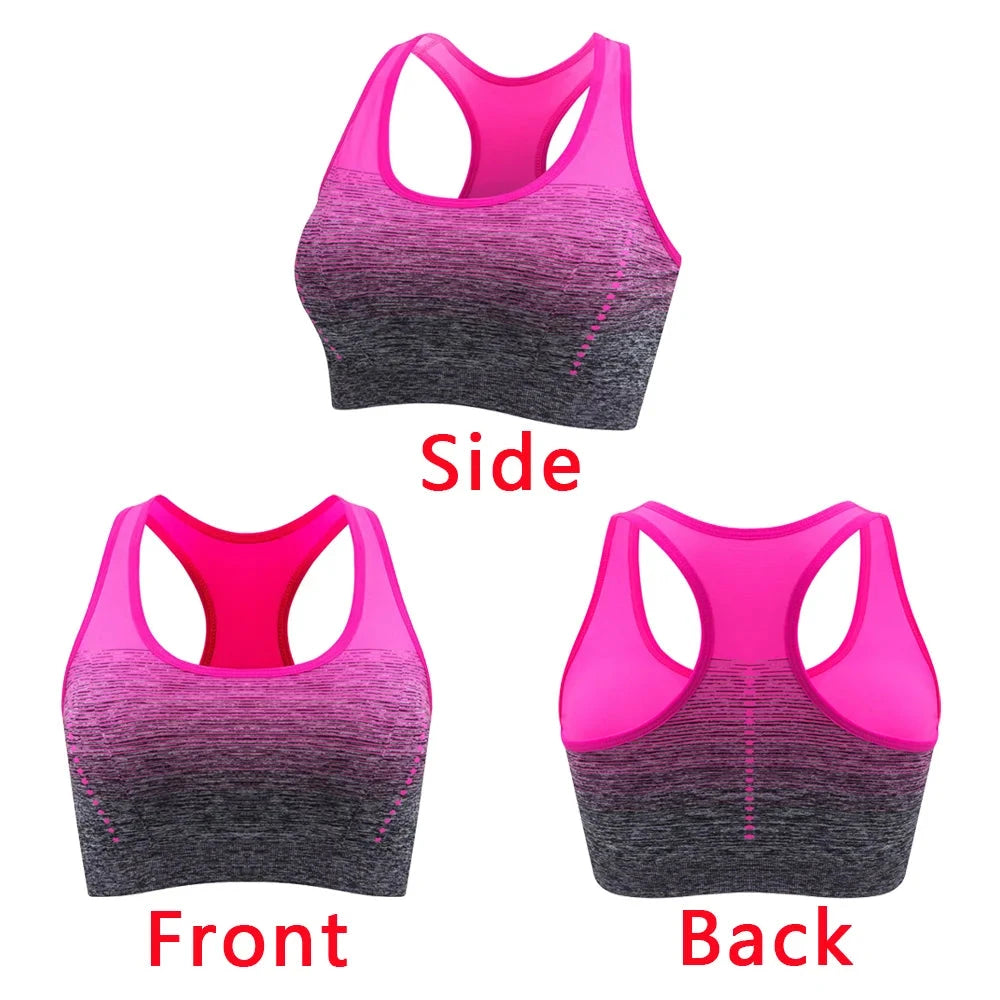 Women Sports Bra Shock-absorbing Bra Breathable Shock-proof Underwear Steel Ring Free Yoga Bra Running Vest Fitness Workout Tops GlowCart
