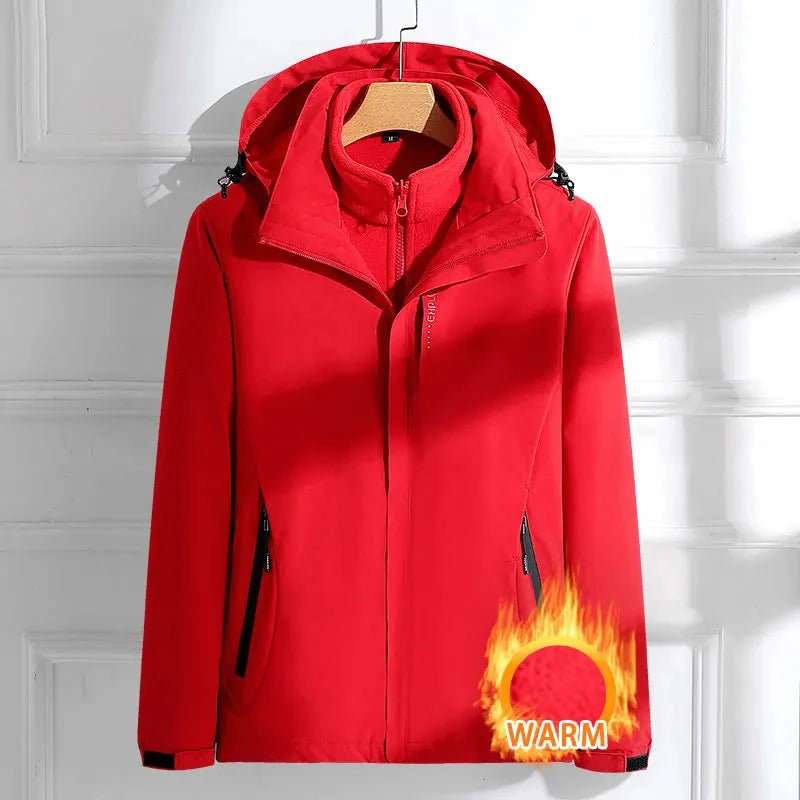 Woman Hiking Jacket Winter Outdoor 3 In 1 Waterproof GlowCart