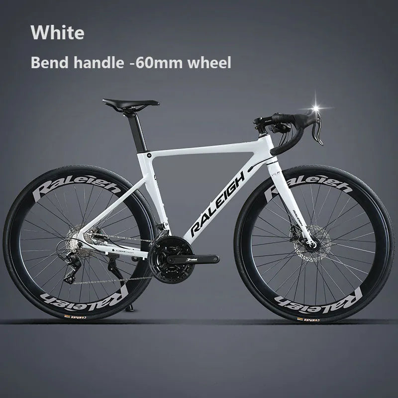 Aluminum Alloy Gravel Bike Road Bicycle.700C Racing Road Bike,40/60mm 16/18/24/27 Speed,Road Cycling Bicycle for Student Adult GlowCart