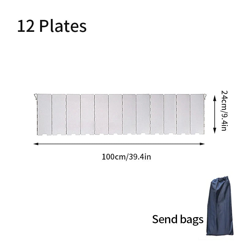 Stainless Steel Foldable Gas Stove Windshield 12/14/16 GlowCart