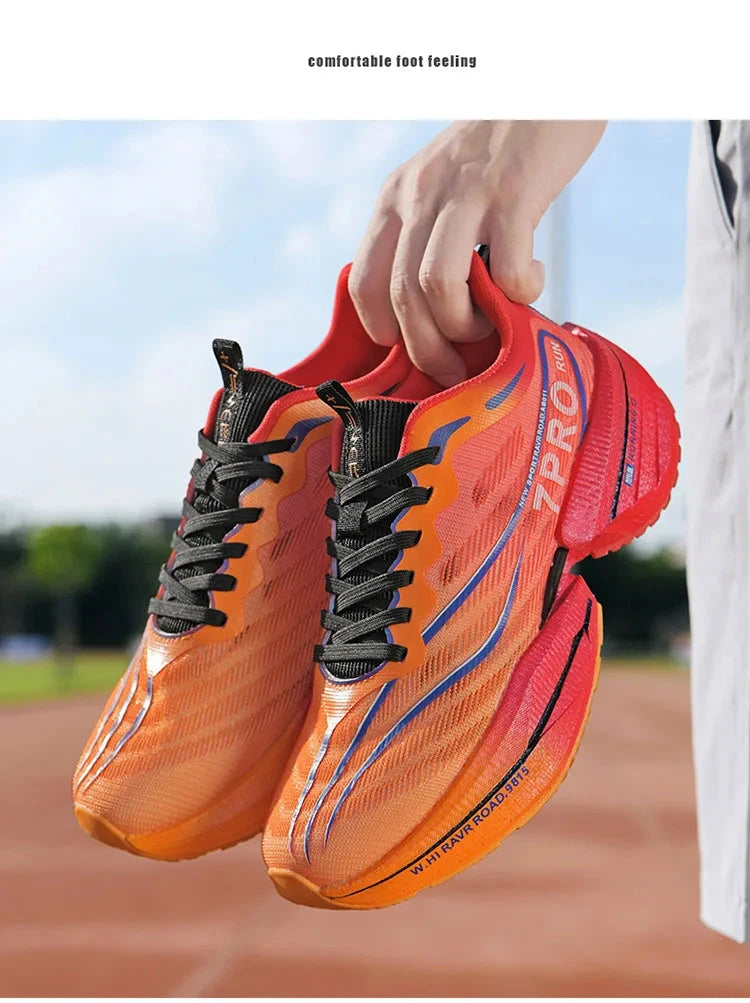 New Men's Carbon Plate Sneakers Outdoor Soft Sole Mesh GlowCart