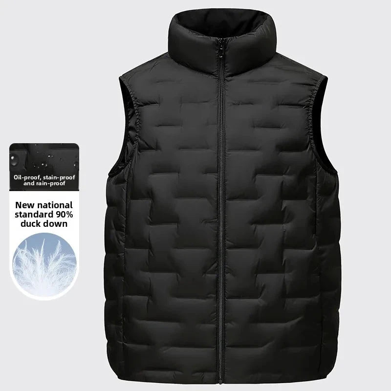 COMXZ Men Vest Down Jacket New Stand Collar Outdoor Travel GlowCart