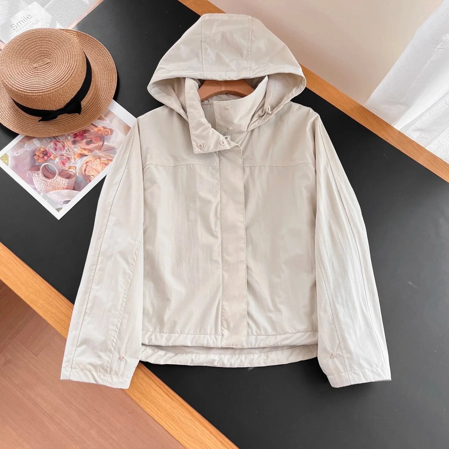 Windproof Stand Collar Jacket Women's Outdoor Casual Hooded GlowCart