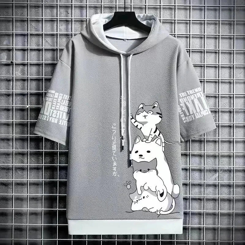 Japan Fashion Men's Hoodies Summer Men Clothing Cartoon GlowCart
