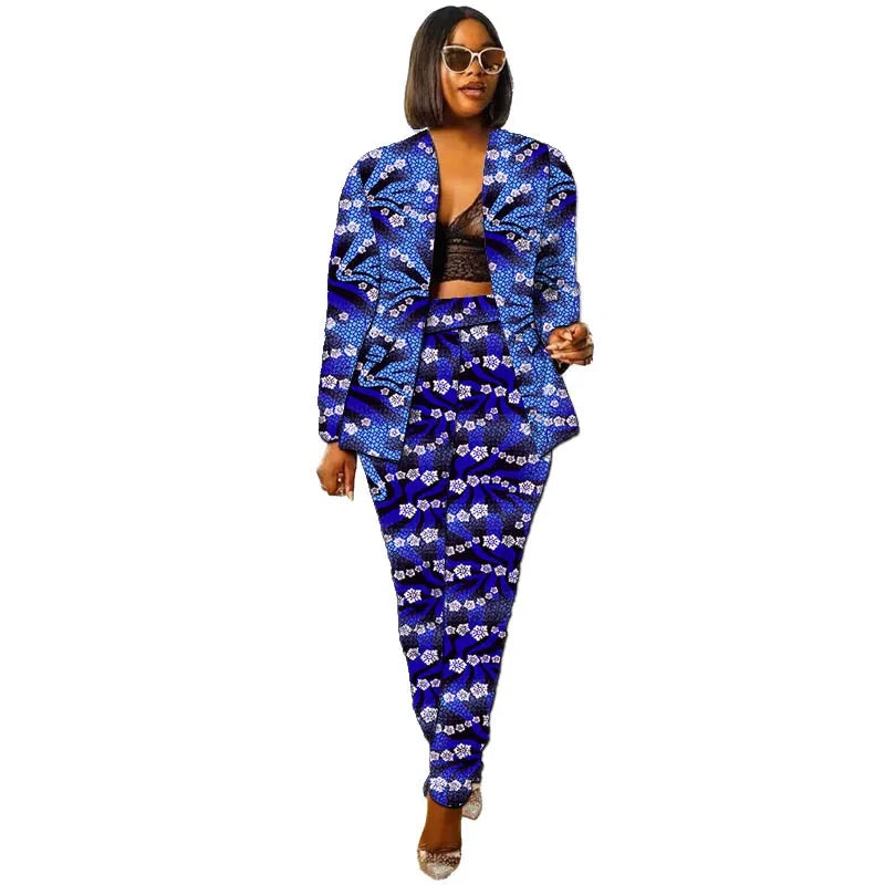 African Collarless Jacket Women's Suit Nigerian Style Female GlowCart
