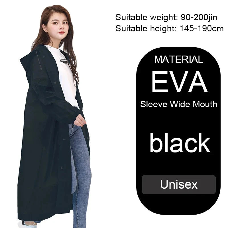 Unisex Hooded Rain Coat Women Men Impermeable Thickened GlowCart