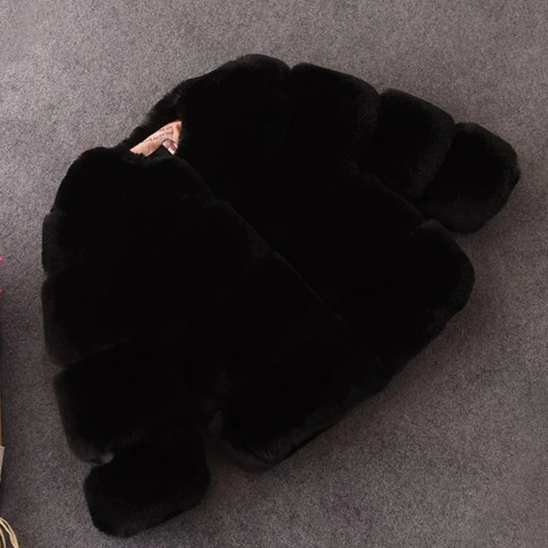 Girls Faux Fur Coat Winter Children Girls Long Sleeve Christmas Jacket Warm Kids Girls Coat Girls Outerwear Clothing GlowCart