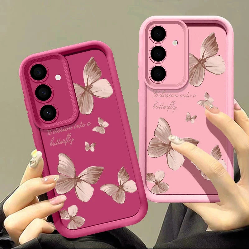 Gold Butterfly Soft TPU Case For Samsung Galaxy A55 A17 A54 GlowCart