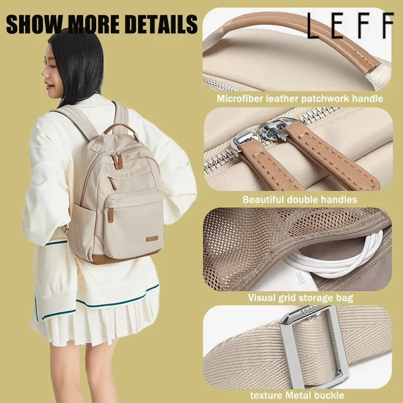 LEFF Women Backpack Chic Nylon Waterproof Large Capacity GlowCart