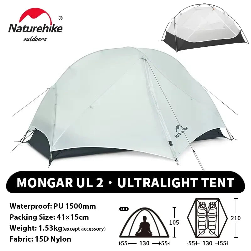 Naturehike Mongar UL 2 Tent 2 Person Backpacking Tent 20D GlowCart