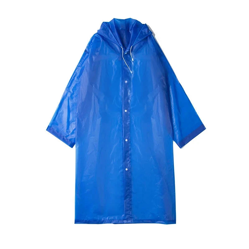 Mens Womens Waterproof Raincoats Long Jacket EVA Button GlowCart