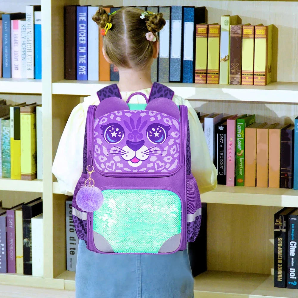 3PCS Backpack for Girls and Boys, 15" Unicorn Dinosaur Bookbag with Lunch Box, Kids Preschool School bag GlowCart