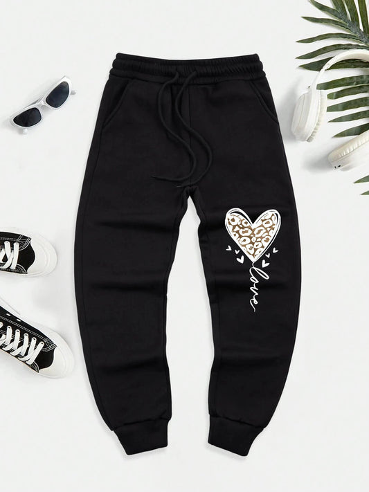 Love Leopard Print Heart Pattern Men'S Casual Basic GlowCart