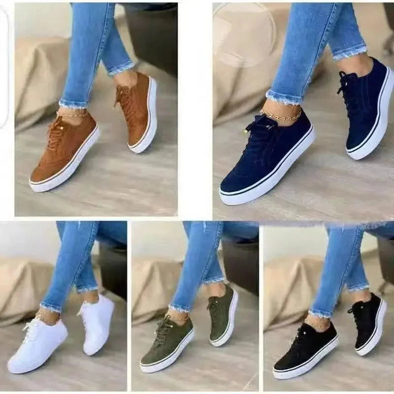 2024 New Women's Low-top Vulcanized Shoes Round Toe Casual GlowCart