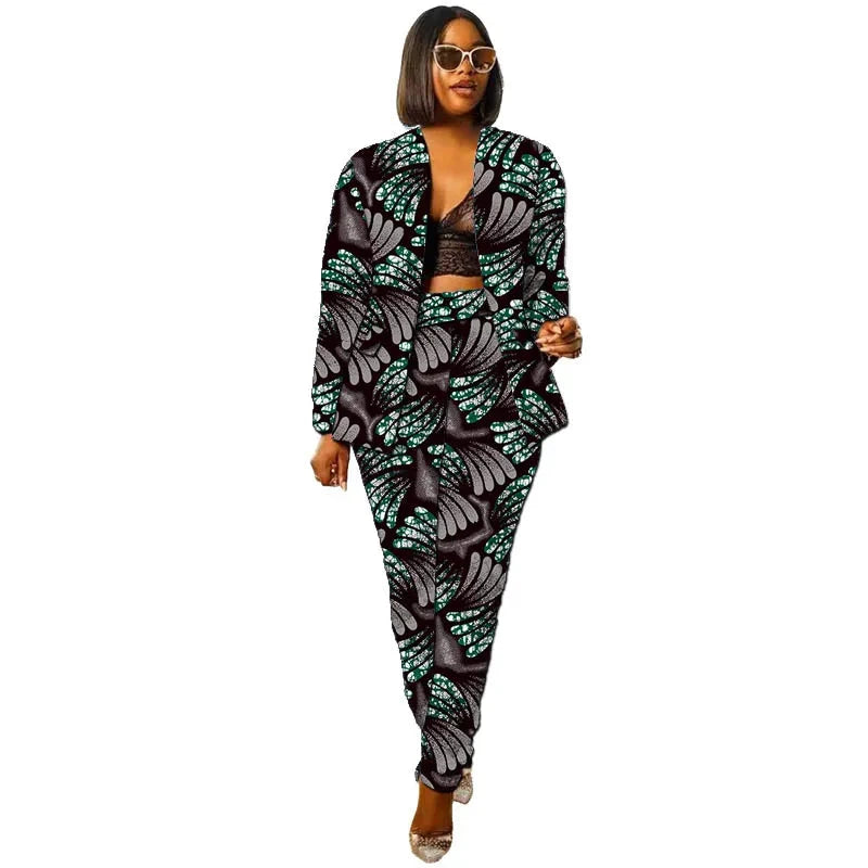 African Collarless Jacket Women's Suit Nigerian Style Female GlowCart