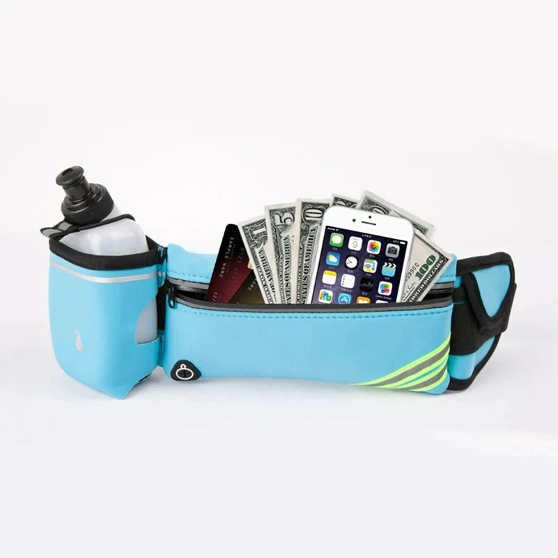 Running Belt Waist Bag Sports Fanny Pack Women Men Phone Pouch with Bottle Hydration Waterproof Run Accessories GlowCart
