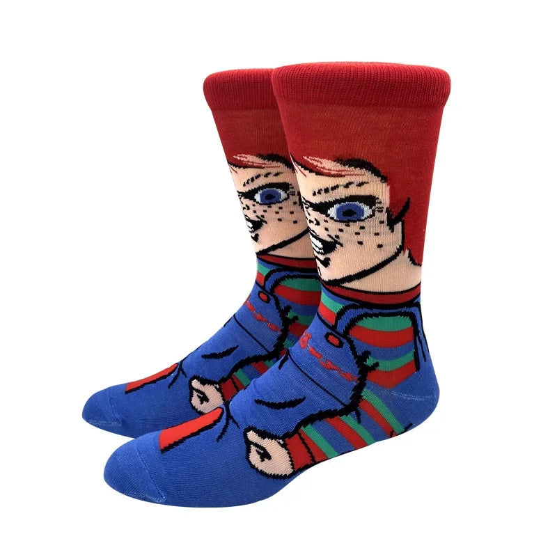New Anime Funny Socks Long Men's Socks Cosplay Hip Hop Novelty HALLOWEE Crazy Soken Skateboard Socks horrible Women's Socks GlowCart