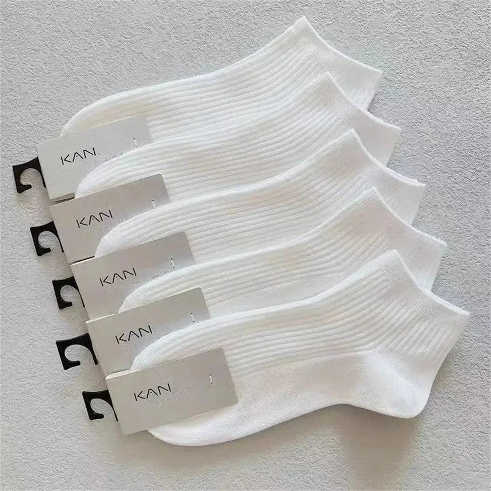 5 Pairs/Pack Ankle Socks Women 100% Cotton Invisible GlowCart
