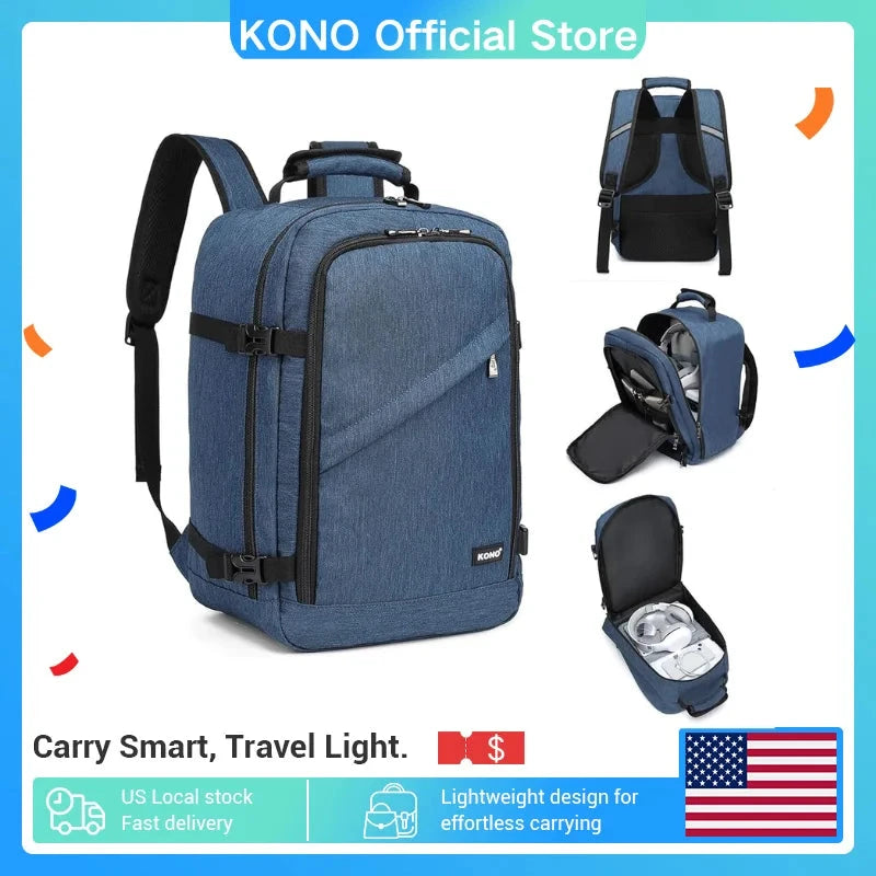 Kono Carry On Backpack Easyjet Cabin Bag 40x25x20cm GlowCart