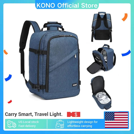 Kono Carry On Backpack Easyjet Cabin Bag 40x25x20cm GlowCart