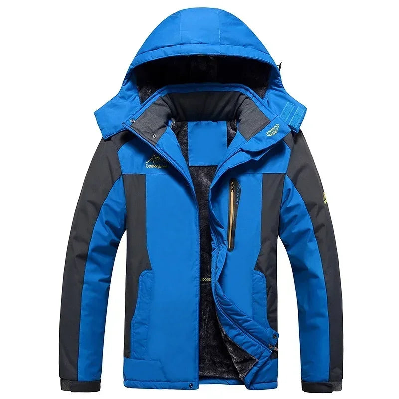 Men's Ski Jacket Winter Waterproof Windproof Warm Coat Fleece Thick Outwear Outdoor Mountain Overcoat Removable Hooded Parka 9XL GlowCart