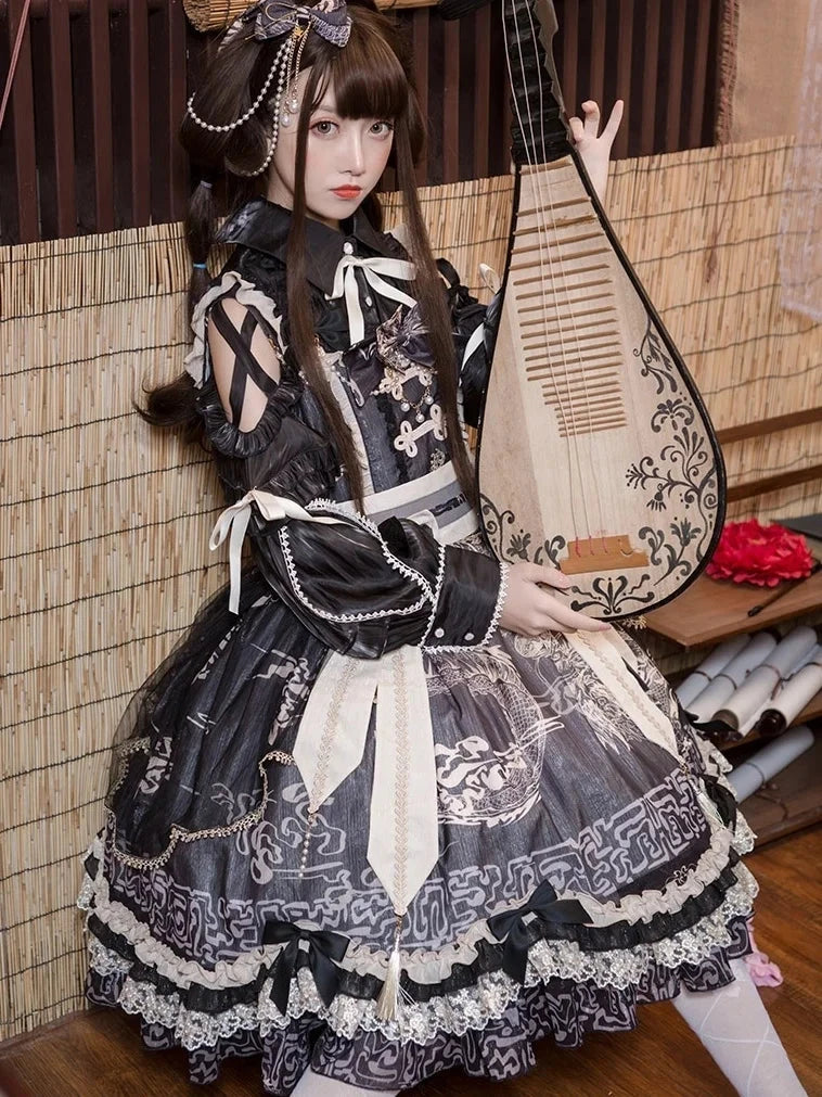 SOIOMES European White Lace Chiffon Lolita Top with Black GlowCart