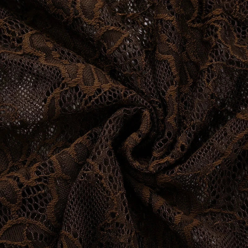 Mozision One Shoulder Lace See Through Sexy Maxi Dress Women GlowCart