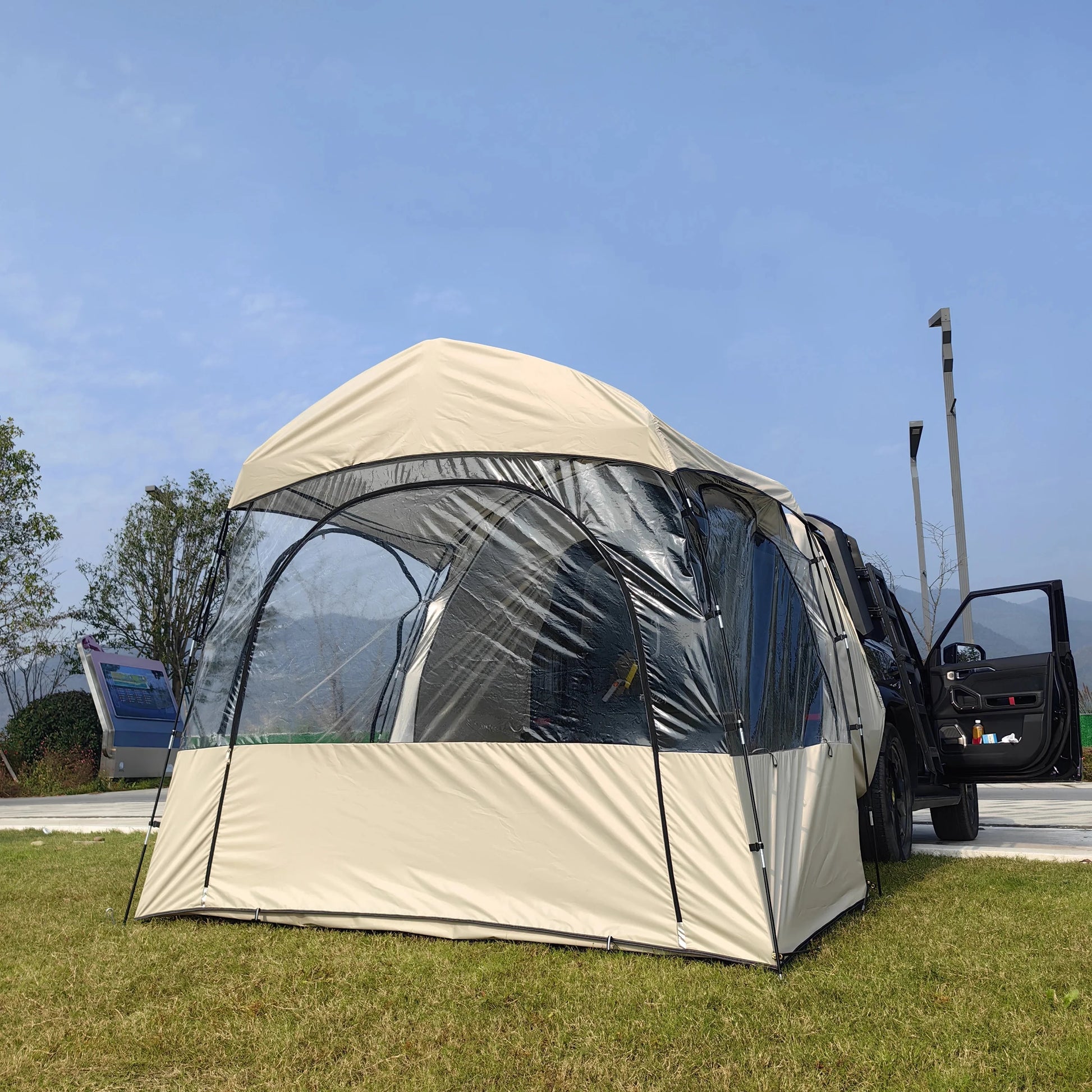 SUV Tent for Camping for 3-4 Person, 6.8 FT Clear PVC Bubble GlowCart