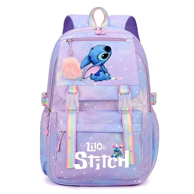Cartoon Lilo Stitch Printed Backpack Teenger Girl Boy Schoolbag Kawaii Student Children Schoolbag Laptop Bookbag Travel Bag GlowCart